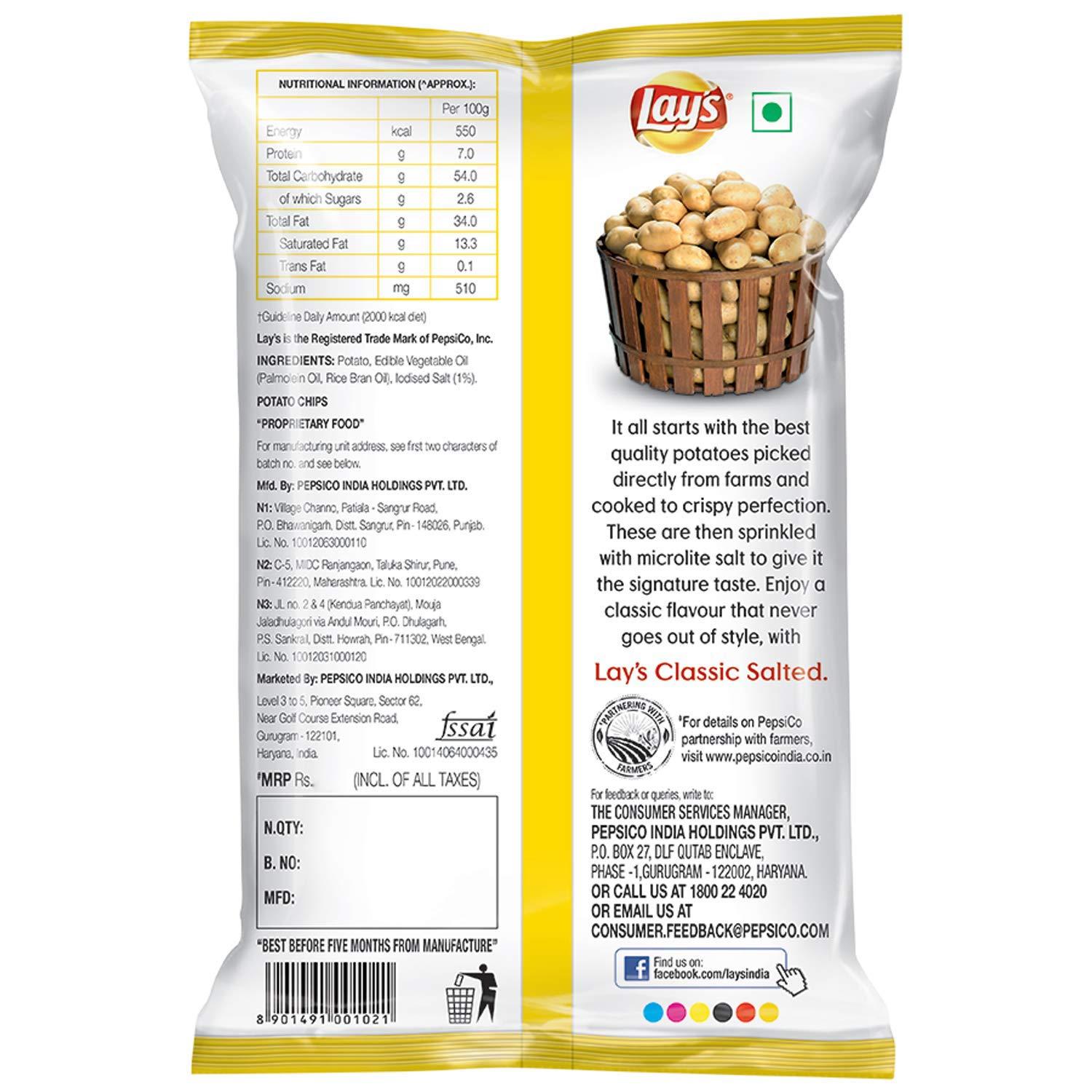 Lay's Lay\'s Classic Potato Chips - Salted, 130g