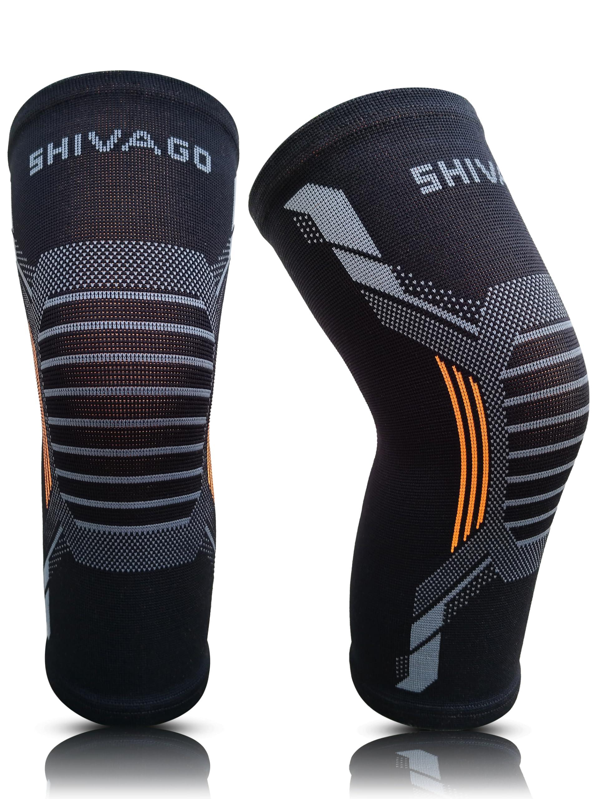 SHIVAGO Shivago 3D Seamless Compression Knee Cap for Men, Women, Gym. Sports | Pain Relief Knee Support | Knee Sleeve Leg Braces | Knee Socks (SVGVCT0032, L)