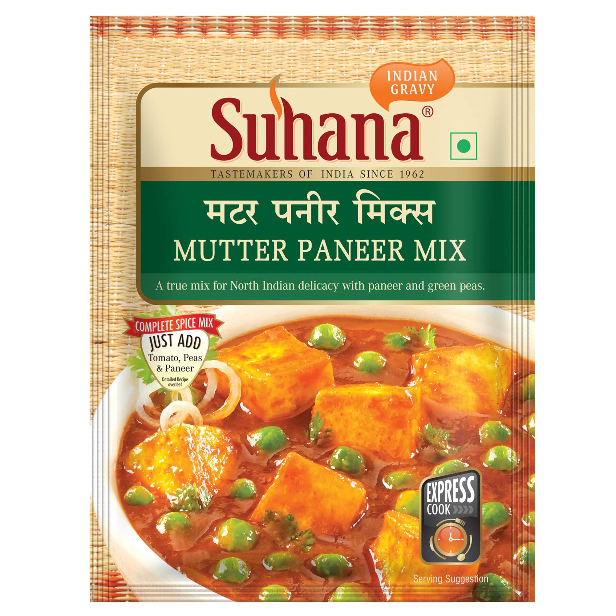 Suhana Suhana Veg Spice Mixes - Paneer Butter, Veg Biryani, Paneer Tikka, Rajma Masala, Mutter Paneer, Shahi Malai Kofta -Combo of 8, easy to cook | masala powder, 300 grams