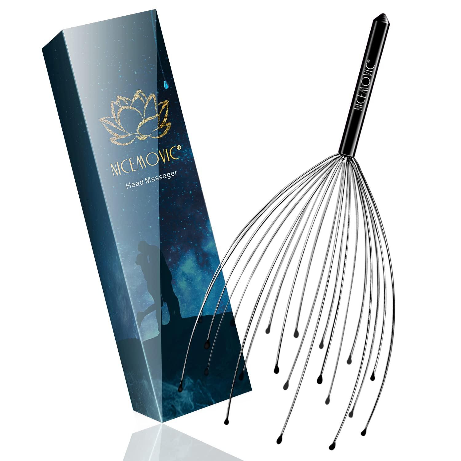 NICEMOVIC NICEMOVIC Scalp Massager, Head Massager Scratcher Tingler with 20 Fingers, Hair Scalp Scratcher for Deep Relaxation and Stress Relief(Black)