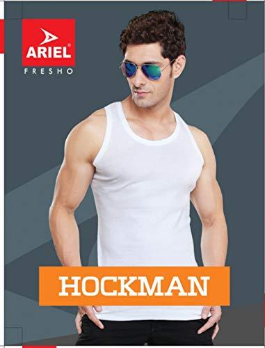 ARIEL ARIEL Hockman Men's 100% Cotton Innerwear Vest 80cm (Modern Classic) White Sleeveless Combo Pack of 3