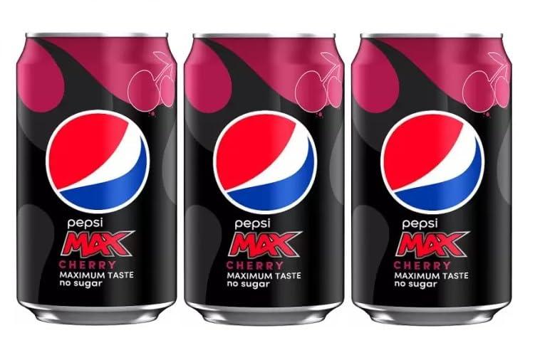 Generic Pepsi Max Cherry Flavor Maximum Taste No Sugar Added 330ml (Pack Of 3) USA