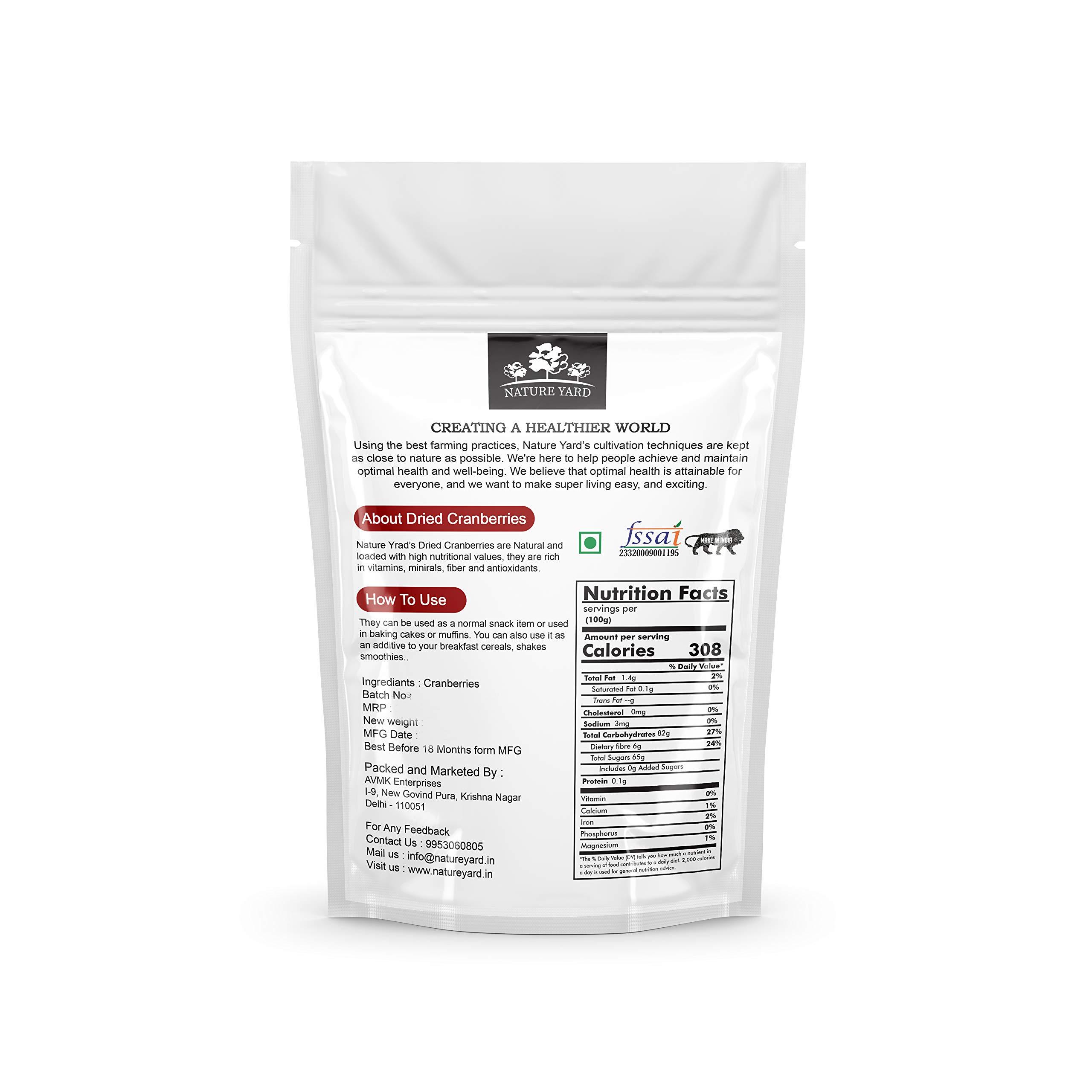 NATURE YARD NATURE YARD Whole Dried Cranberries Dry fruit - 150gm - Naturally Dried without artificial flavor