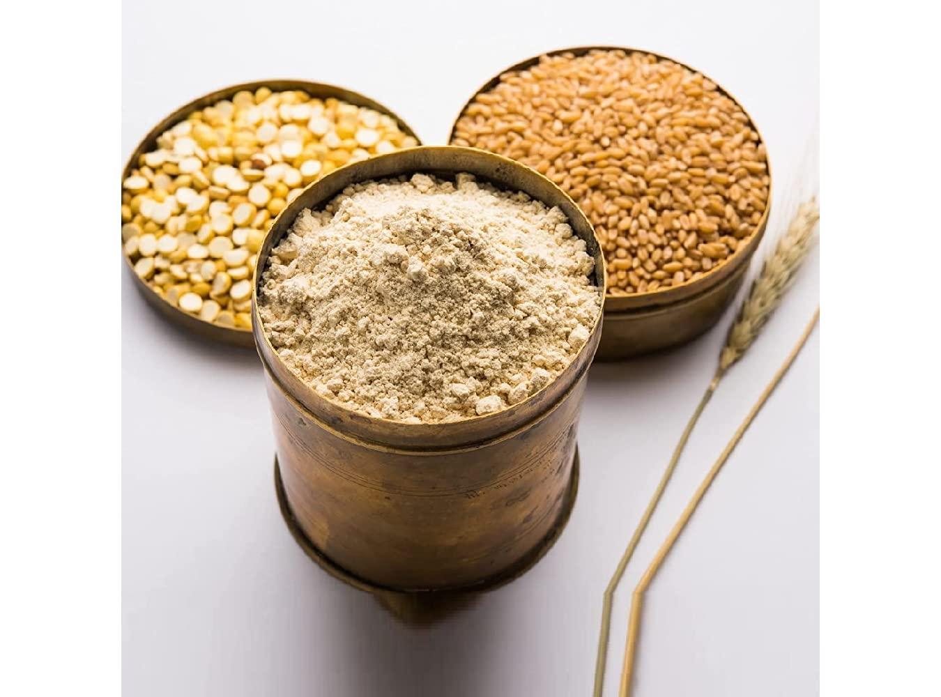 GHOTARAM GFP Desi Sattu Sattu Drink Powder/Organics Sattu Powder|Gluten Free Roasted Black Chana Flour/Natural Chana Sattu Atta with High Fiber|Healthy Roasted Chickpeas Flour-1440g(pac 6x 240g)