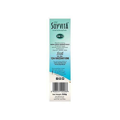Soyvita SOYVITA - SWEETENED Vanilla | Lactose Free | Vegan | ENRICHED Soy Beverage Powder | Serves-15 (500 GMS)