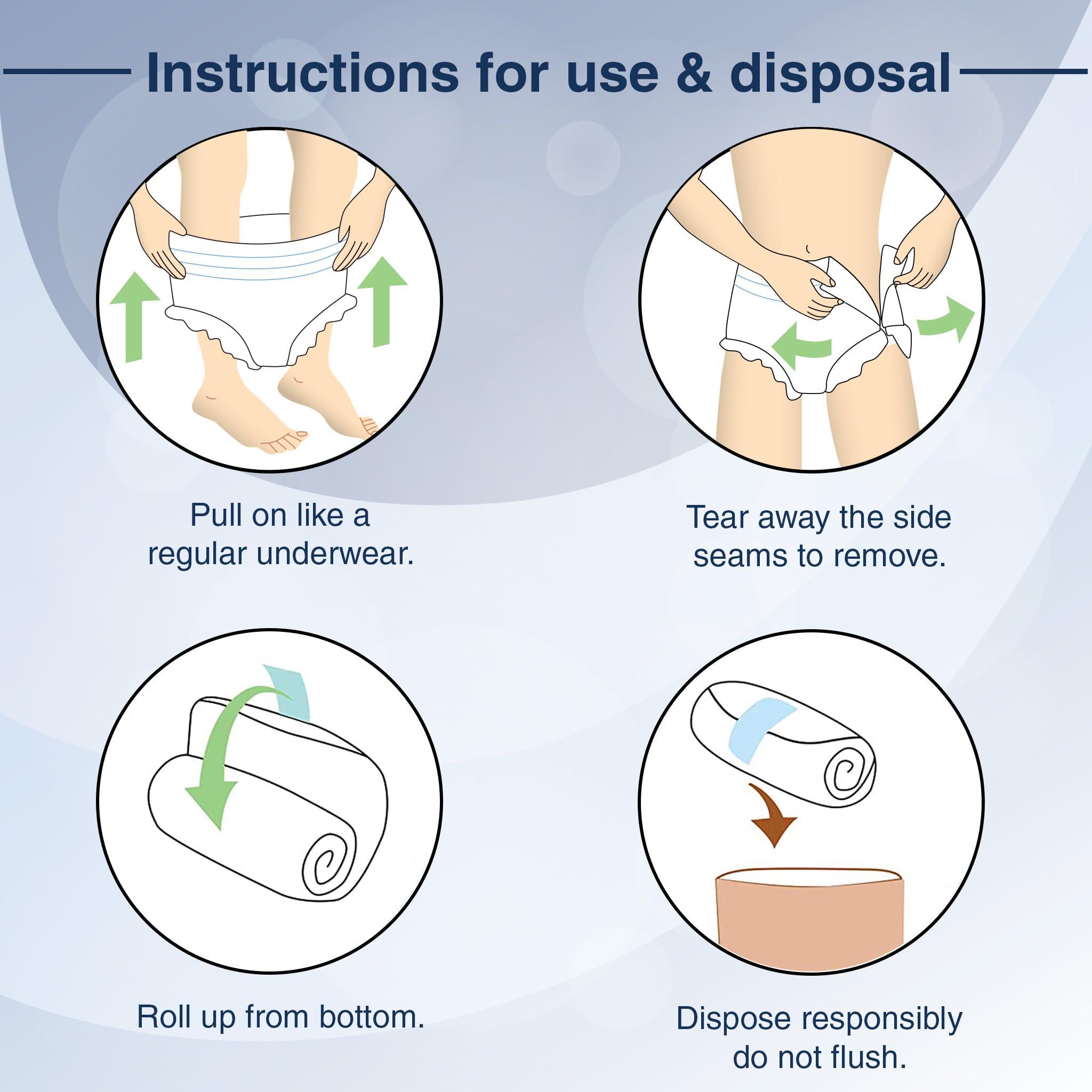 KareMed KareMed Comfort Adult Diaper Pants, Extra Large 100-150 Cm (40\"- 59\"), Unisex, Leakproof, Elastic Waist, Wetness Indicator, Pack of 3, 30 Count