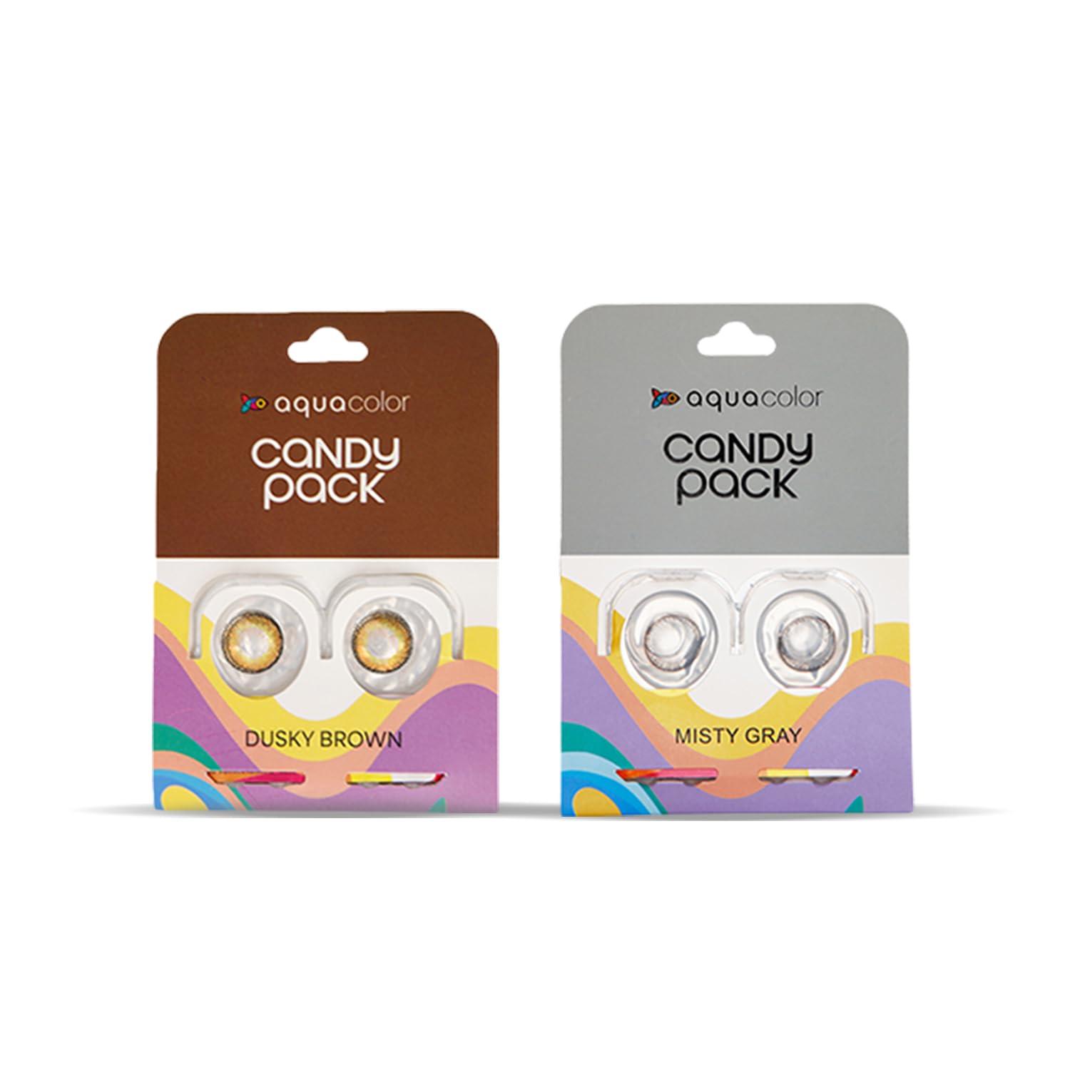 AQUALENS CONTACT LENSES AQUALENS CONTACT LENSES Aquacolor Contact Lens Pack Of 2(Misty Grey, Dusky Brown)