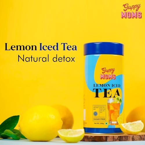GUPPY MOM\'S GUPPY MOM\'S Lemon Iced Tea: Powdered Ice Tea, Sugar-Free Lemon Iced Tea With Vitamin C - Chai, 0.3 Kg