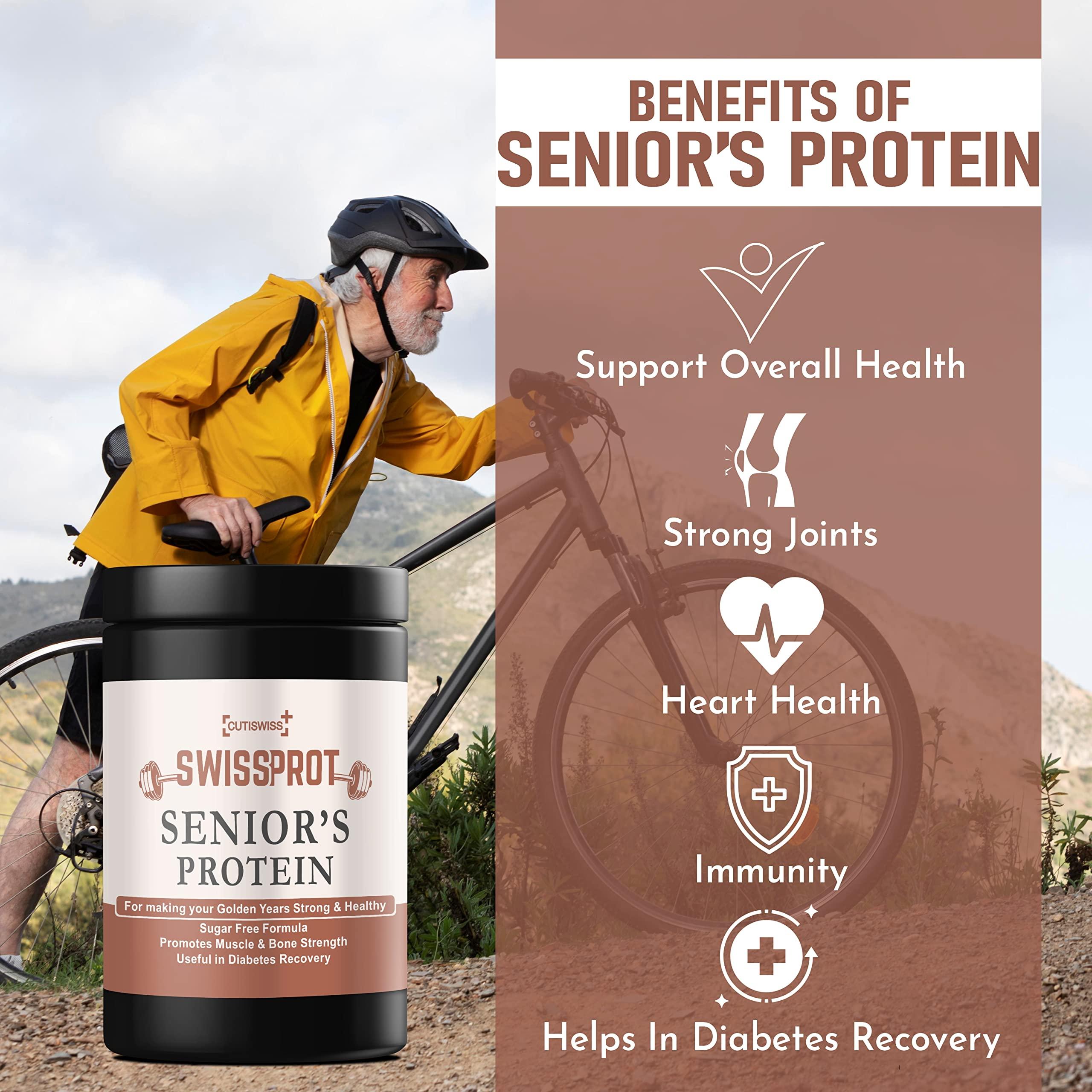 CUTISWISS CUTISWISS Protein Powder Supplement for Senior Citizens | Protein Powder for Elders, 40+ & Old Age Men & Women (360 Gm)