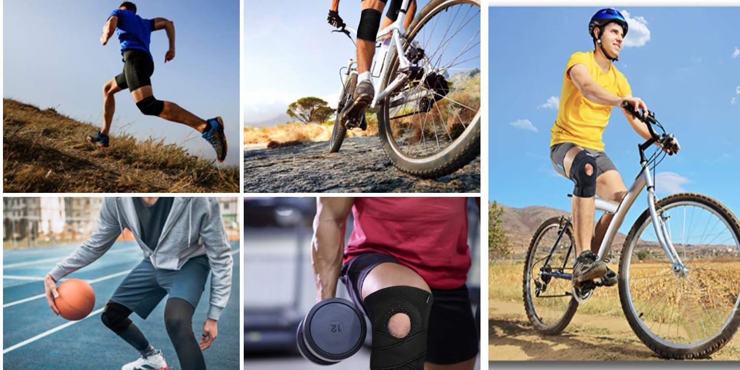 FASHNEX FASHNEX Premium Knee Support Open Patella, Breathable Knee Cap Brace for Arthritis, Pain Relief, Sports for Men & Women (Design A - SINGLE (Black),Non toxic, Free Size)