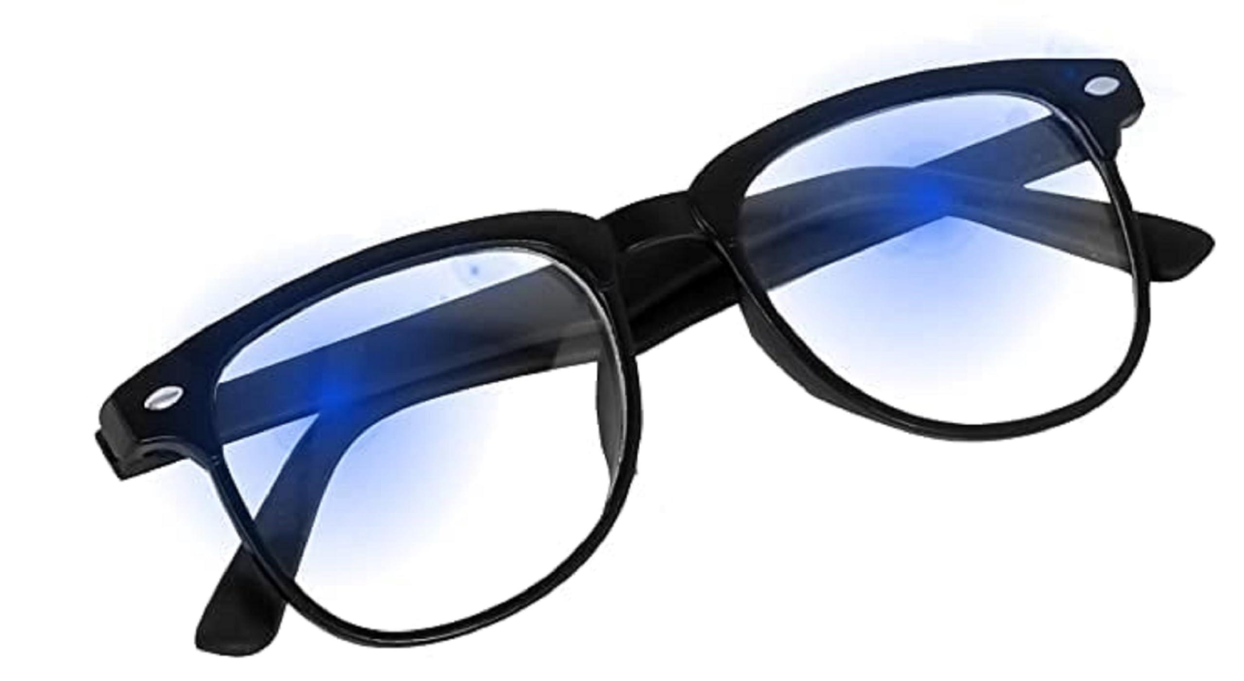 IFLASH IFLASH Zero Power Light Weight Computer Readers Blue Light Blocking Eye Glasses Men Women | Anti Glare UV Blu Ray light Filter Cut Reflection Protection Lens TR90 Frames (Black)