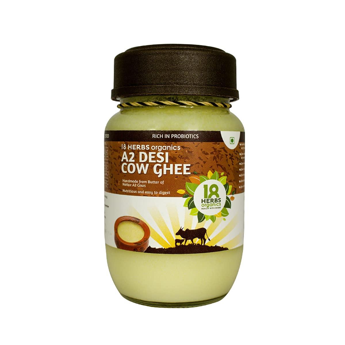 18 HERBS ORGANICS HEALTH WITH HERBS 18 Herbs Organics Health with Herbs A2 Desi Cow Ghee - Traditional Handmade Bilona Method (A2 Desi Ghee 200ml)