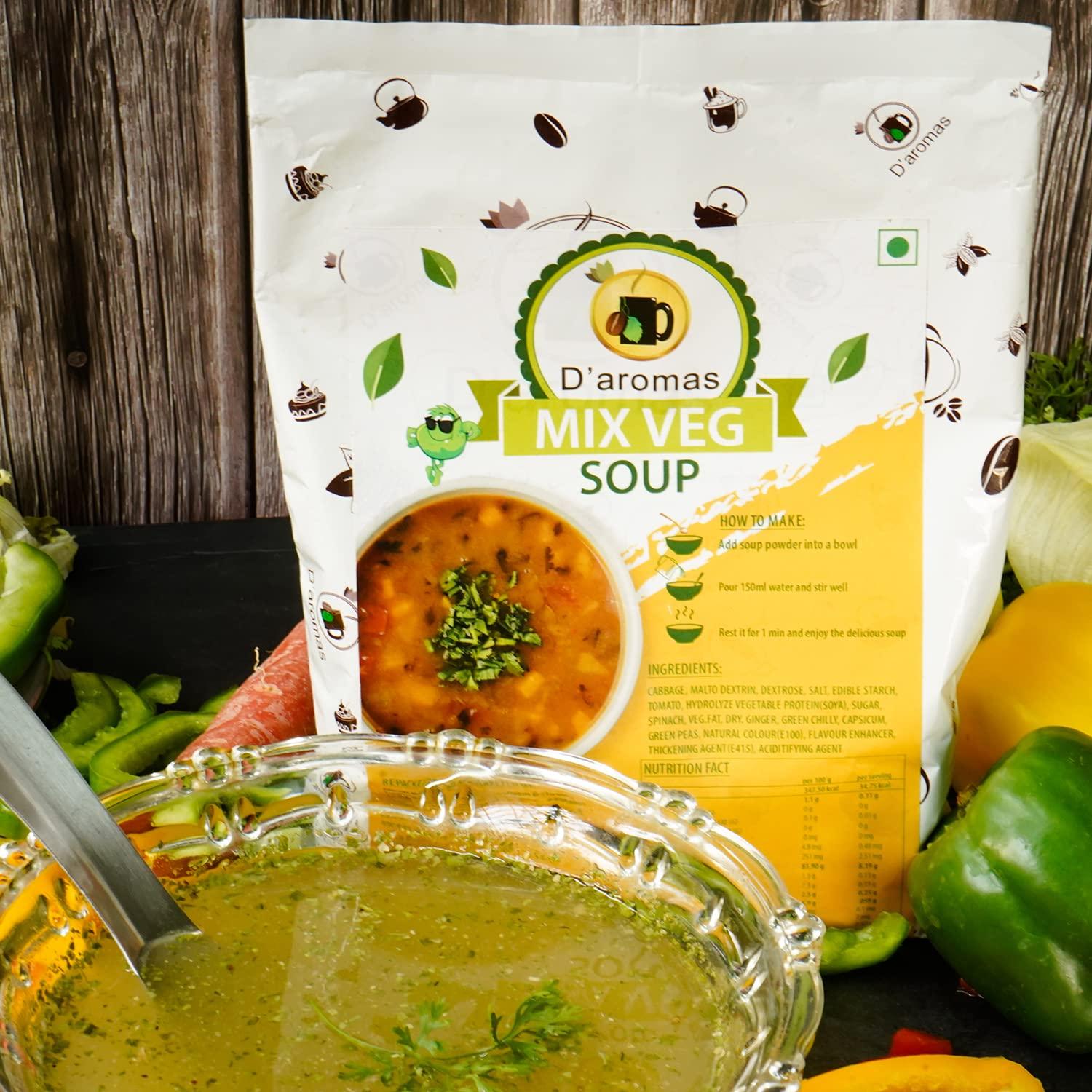 D'aromas D'aromas Instant Mix Veg Soup 1kg, Instant Premix Mix Powder, Gluten Free & Vegan Healthy