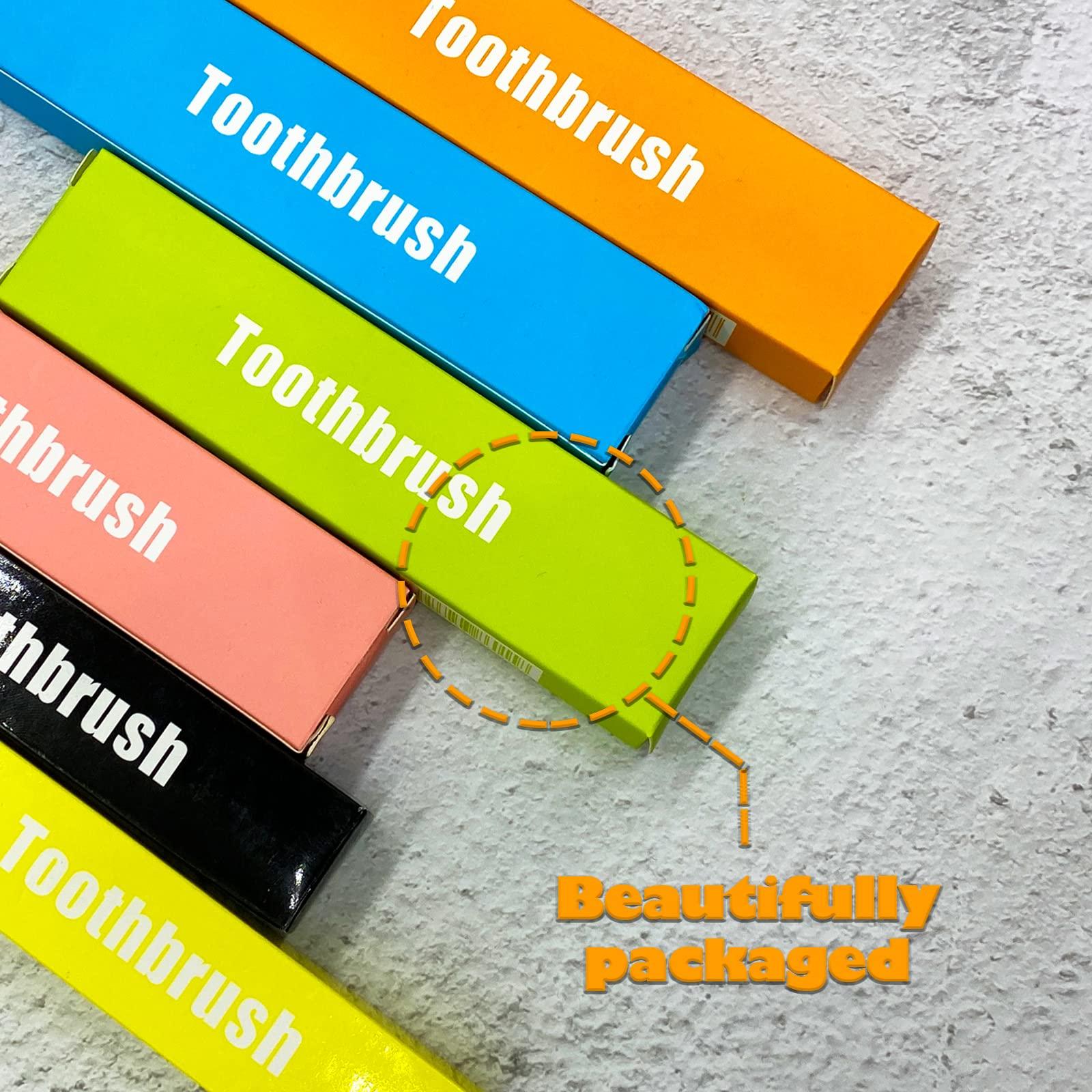 KEKU KEKU Travel Toothbrush Bulk Folding Toothbrush with Toothbrush Case Soft Portable Travel Toothbrush Individually Packaged for Travel Camping School Household Goods (6 Pieces)