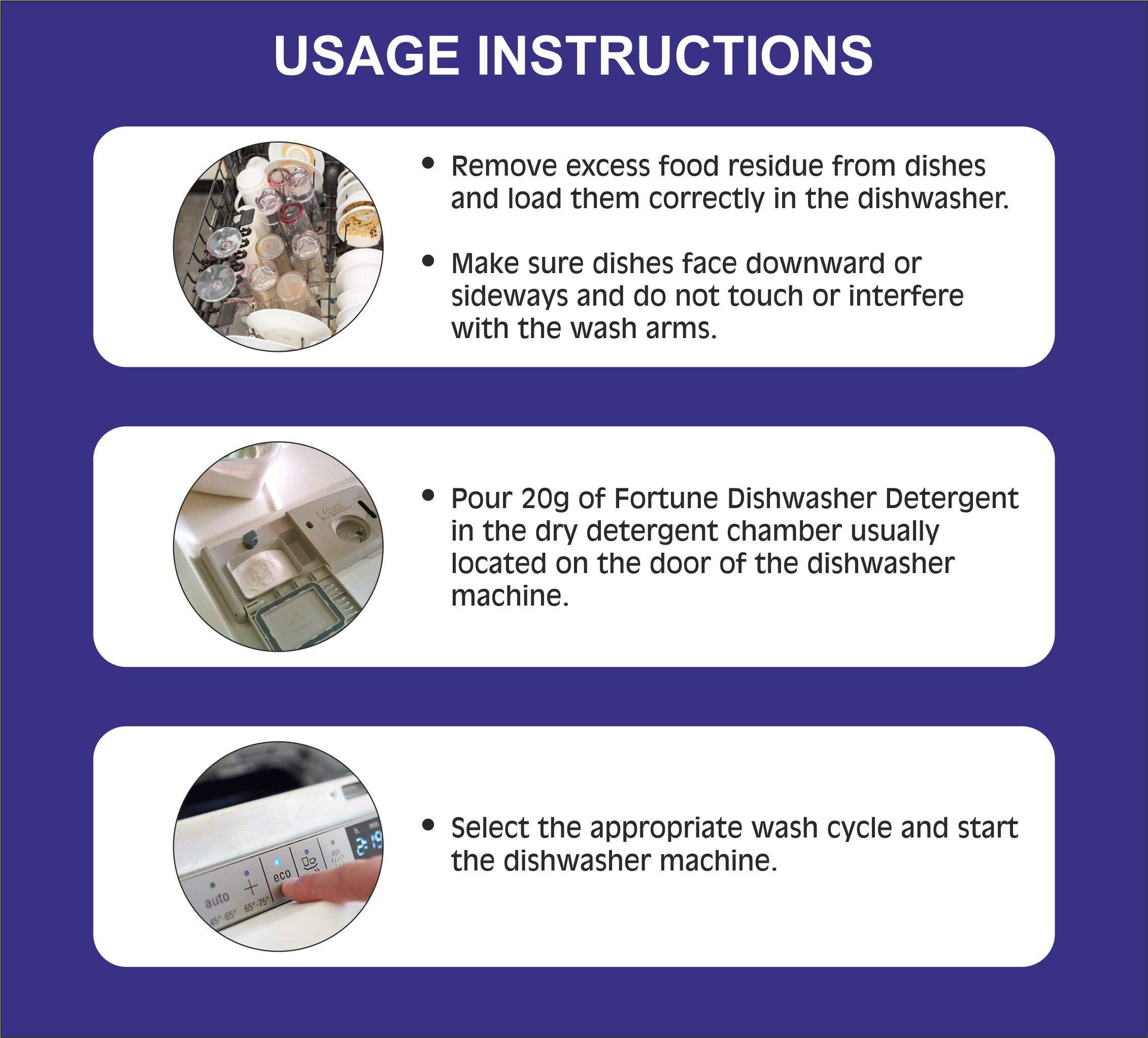 Fortune Fortune Dishwasher Detergent Bar 1 Kg - Compatible with All Dishwasher Brands & Dishwasher Salt - 1 kg