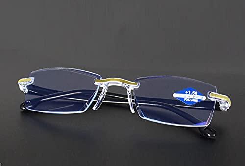 AUGEN AUGEN Blue Block Rimless Reading Glasses Gold Clear Unisex Free Size Power (+3.00, Pack Of 3)