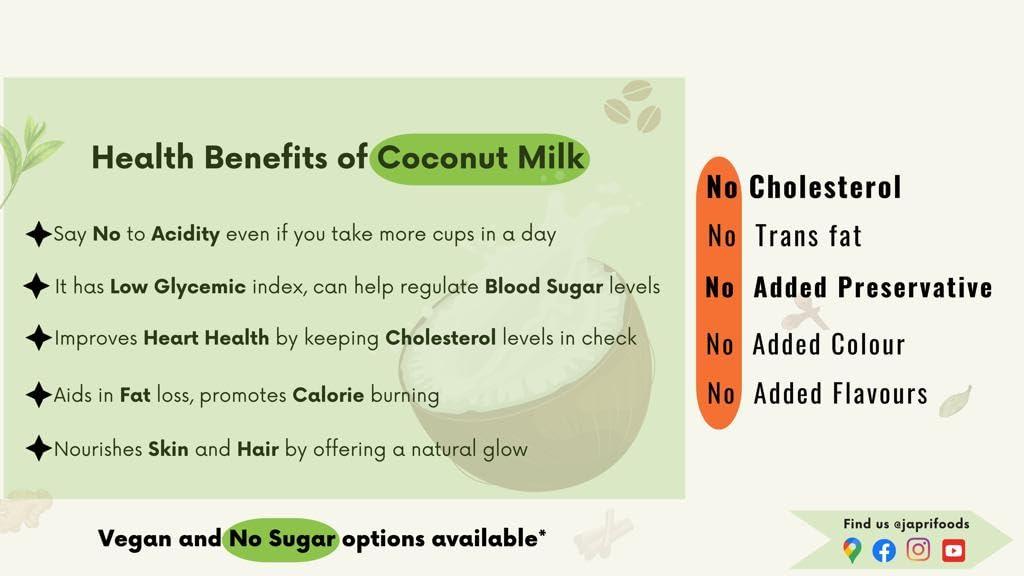 Japri Japri instant coconut milk no added sugar coffee premix | Japri Foods | Plant based coffee | Diabetic friendly | Lactose free | Non-dairy coffee | Vegan coffee premix 10g x 10 sachets (100g) | pack of 1