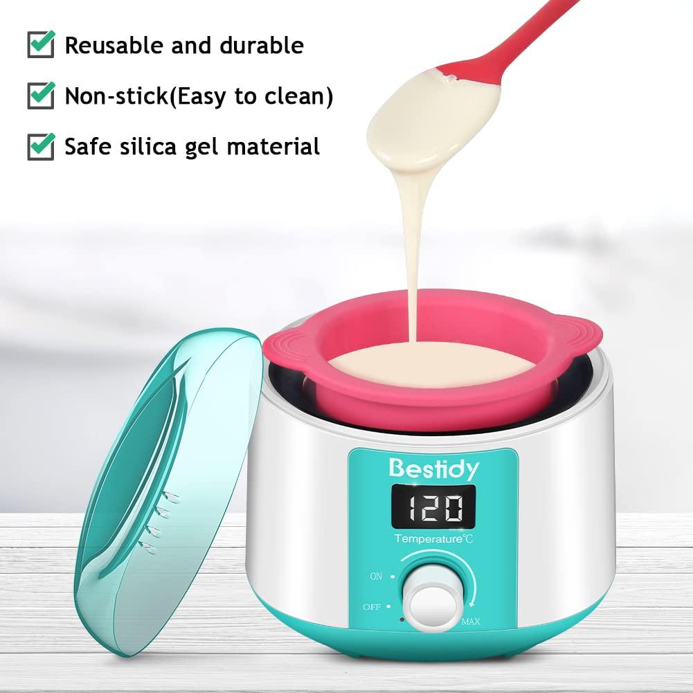 Bestidy Bestidy Wax Warmer Silicone Bowl Replacement,Wax Pot with 1 Pcs Wax Spatula,Heat Safe, Non-stick, and Easy Clean,Reusable & Removable Waxing Liner for All Kinds of 18oz Wax Heater Machine