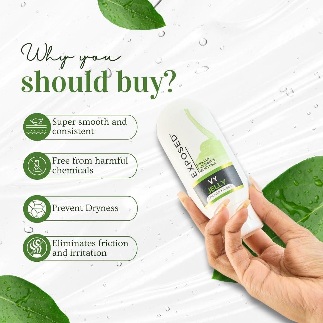 EXPOSED Exposed VY Jelly Lubricant Gel For Men & Women | Water-Based Lubricant | 100% Natural & Food Grade 50ml