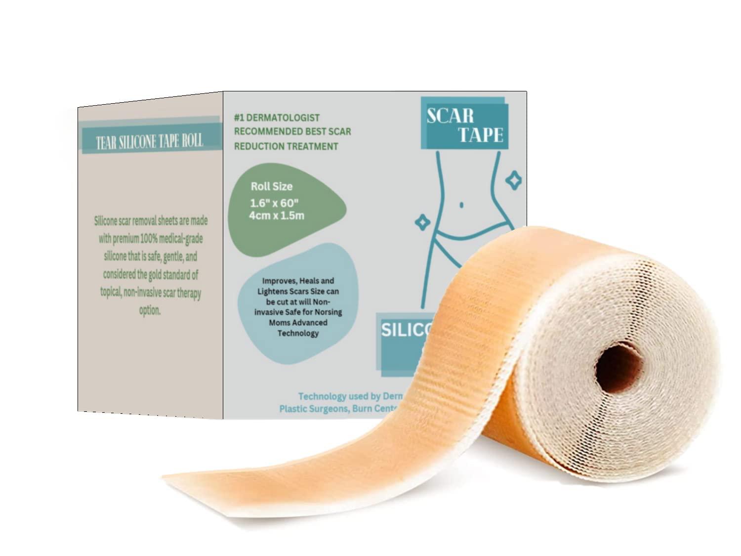 ZUMIE ZUMIE Silicon for Scars Recovery Medical Silicone for Scar Removal, Transparent Tear Silicone Tape Roll, For Hypertrophic Scars and Keloids Caused by Surgery (Scar repair tape 1 Roll)