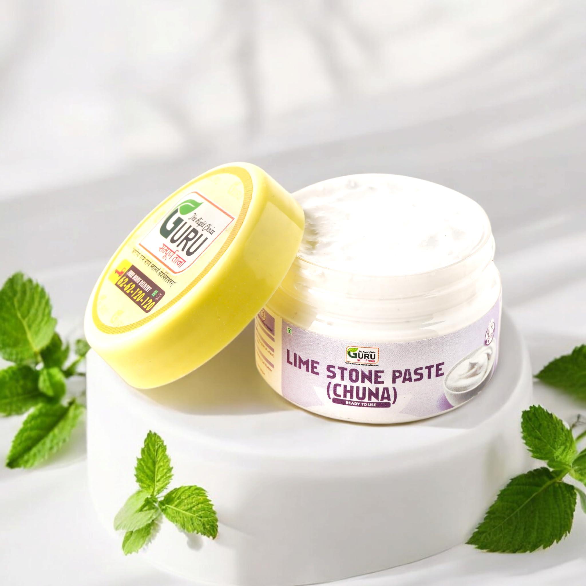 GURU SAMPOORNA TAAJA GURU Edible Limestone (Chuna Paste) :- 75 gm | Good for Bone Health | Rich in Calcium | Paan Chuna Paste