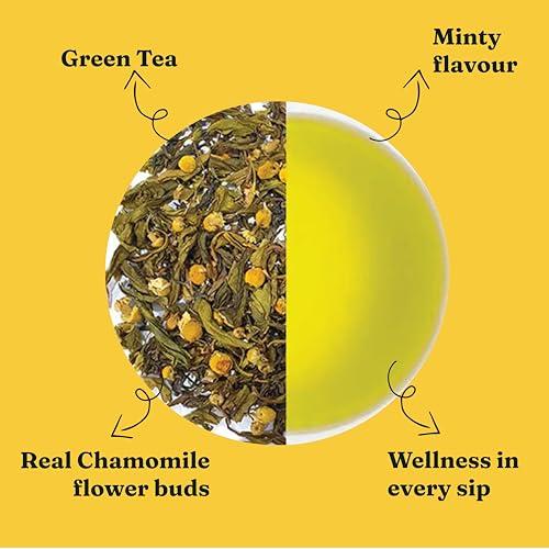 DORJE TEAS DORJE TEAS Chamomile Loose Tea - 100Gm|Organic Darjeeling Tea|Promotes Good Sleep, Stress Relief|Improves Immunity|Soothing Tea For Relaxation|For Glowing Skin|Pack-1