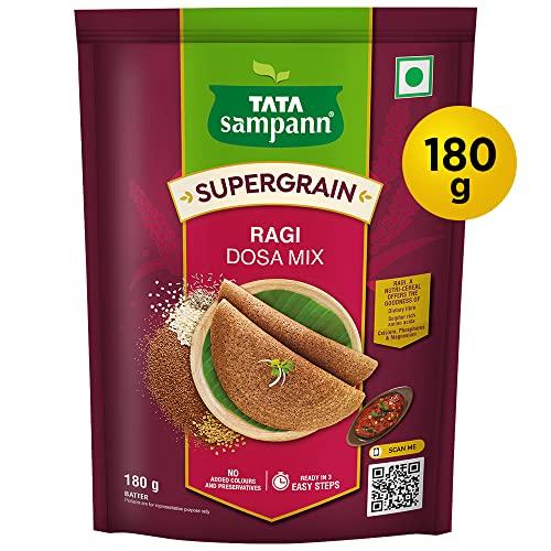 Tata Tata Sampann Supergrain Ragi Dosa Mix, Instant Ready to Cook Mix, 180g