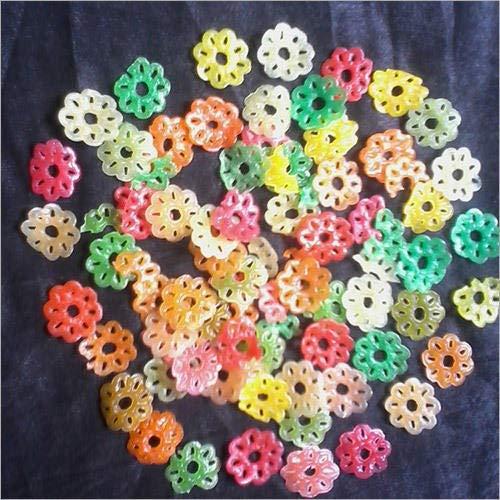 Pmw Pmw - Grade A Quality - Multi Coloured Lady Finger Shaped - Multi Coloured Fryums - Raw - Vadiyalu - 500 Grams - Free 15 Gram Fryums Masala Powder