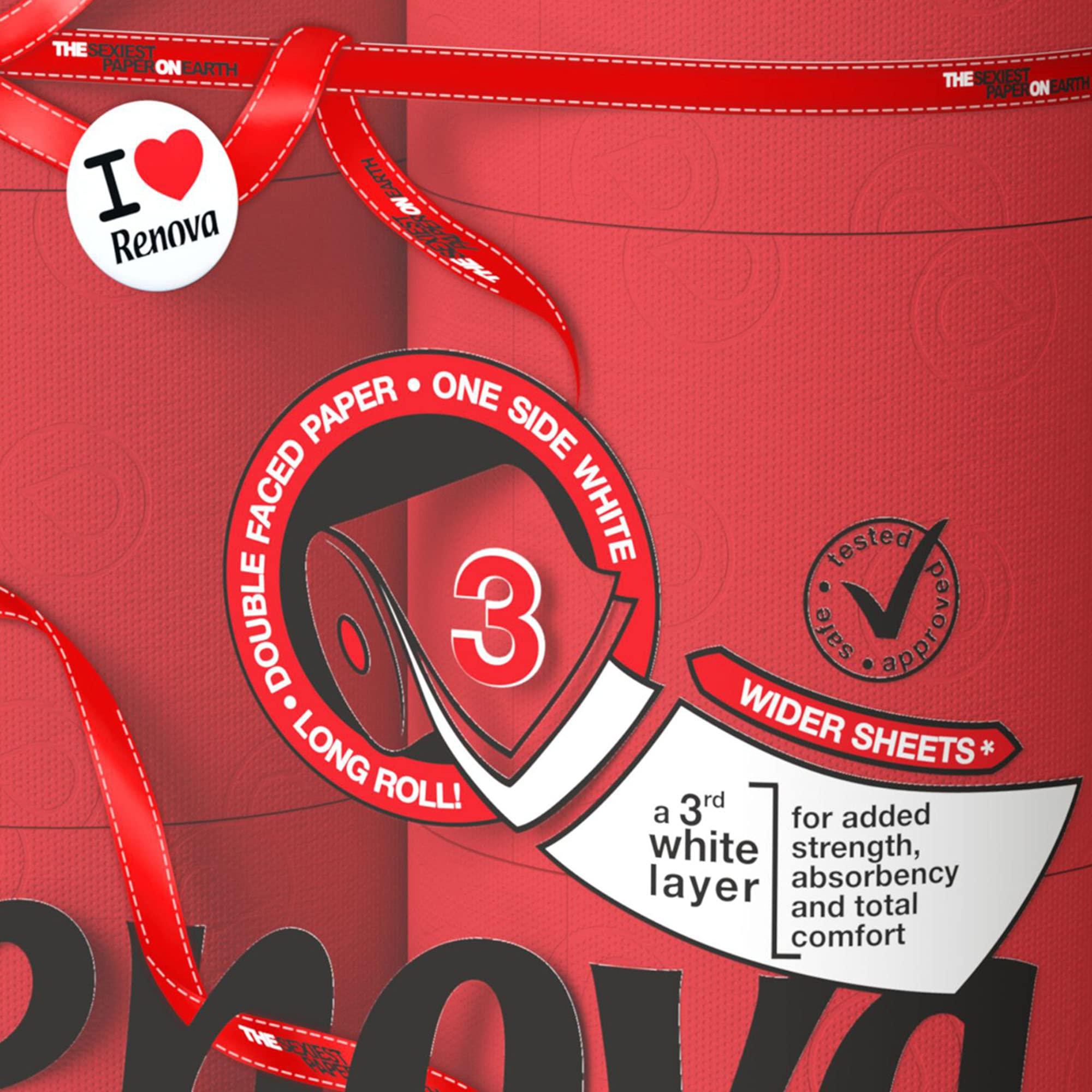 Renova Renova Red Toilet Paper, 6 Rolls, 3-Ply, Colored & Scented, Soft, Dermatologically & Gynaecologically Tested, 180 Pulls/Roll, 1080 Sheets