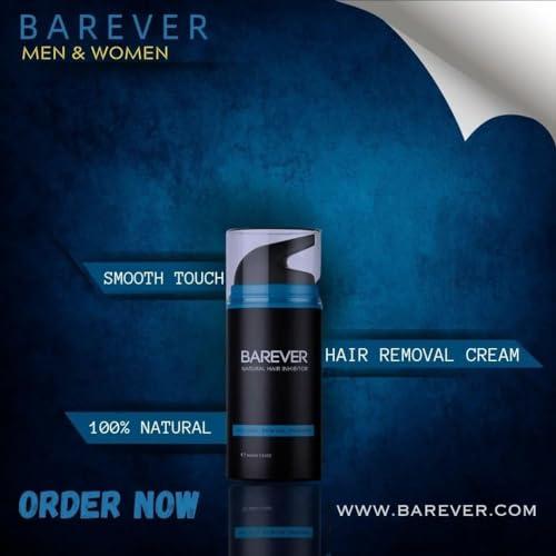 Barever Barever Natural Hair Inhibitor Cream For Reduction of Unwanted Body and Facial Hair in Women and Men 100 grams