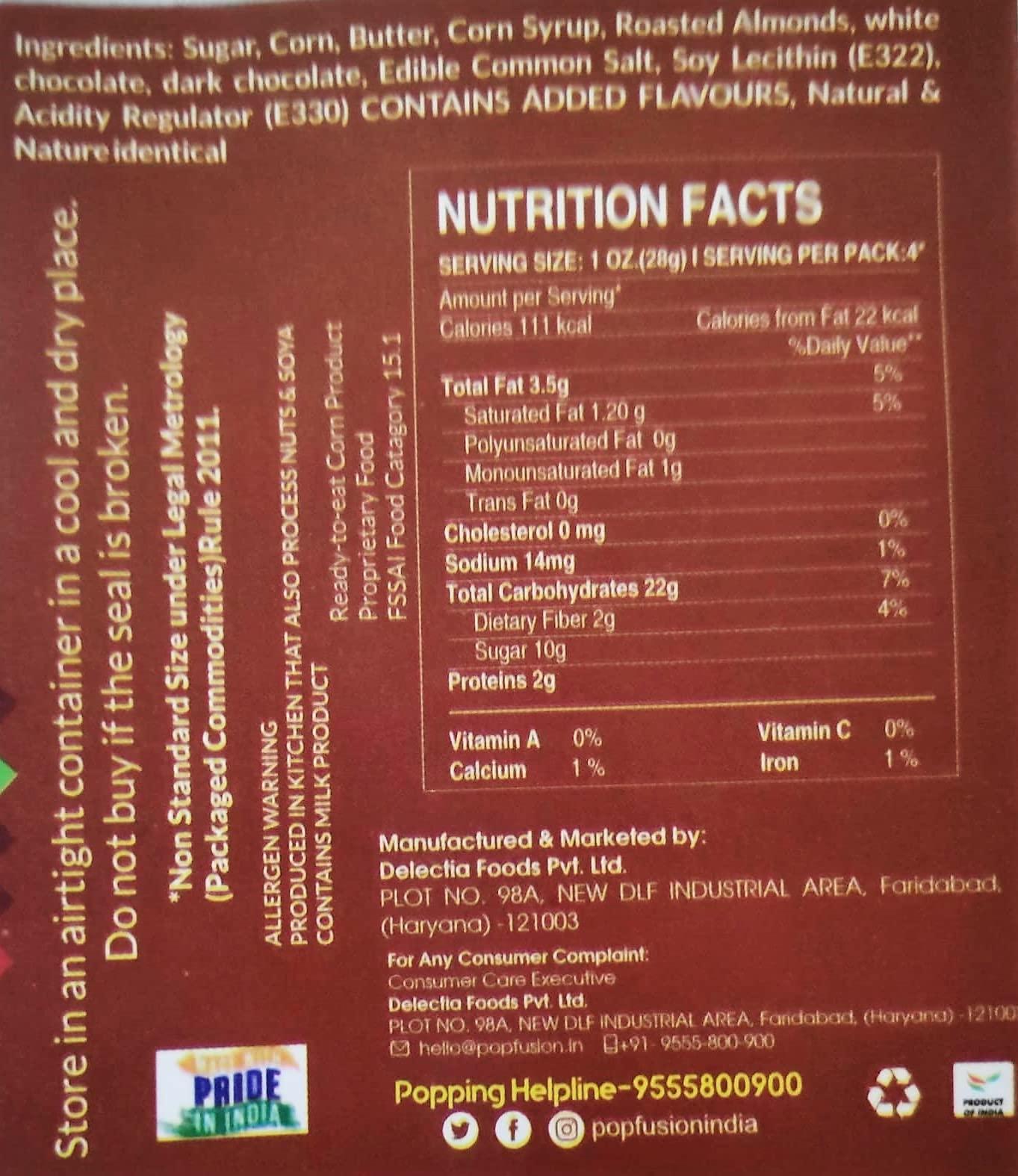 Popcorn Fusion Popcorn Fusion Corn Kernels for Popcorn with Nutty Double Chocolate Caramel Popcorn-Combo Pack (160g+700g)- 860g