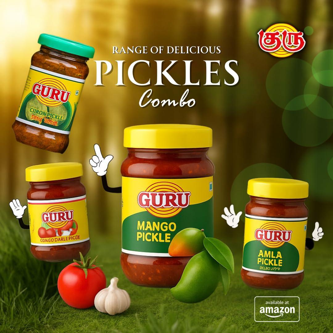 GURU GURU Vathakulambu Paste | Combo Vathal Kuzhambu Rice Paste |100% Natural|No Artificial Color 300gm, (Pack of 2)