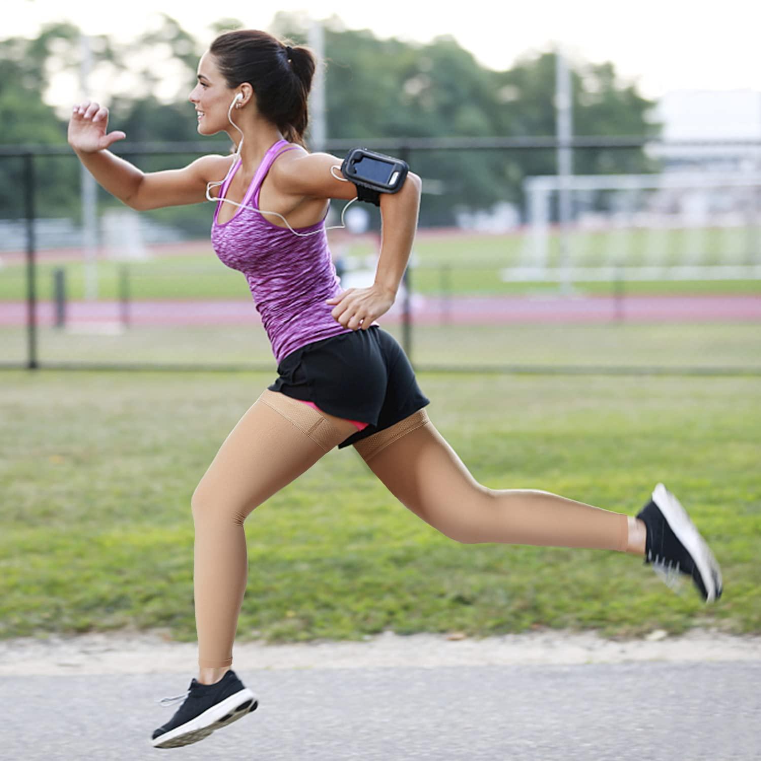 DOGOU DOGOU 1 Pair Thigh High Socks Men Women 20-30mmHg Stockings Sleeves for Varicose Vein Swelling