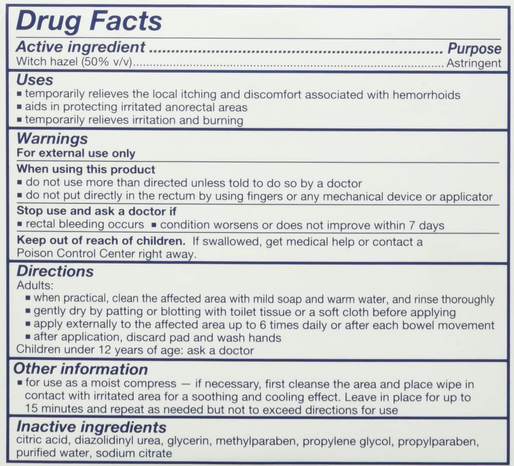 Tucks Tucks Medicated Witch hazel hemorrhoidal Pads, 100 Count Pads