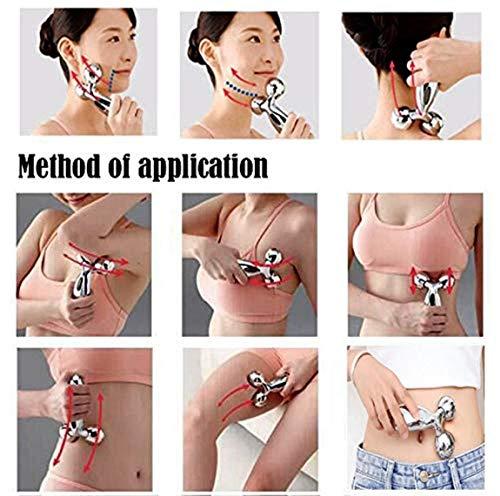 ANTIMOS ANTIMOS 3D Manual Roller Face Body Massager Skin Lifting Wrinkle Remover Facial Massage For Relaxation and Tightening (Silver)