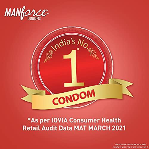 Manforce Manforce Cocktail Condoms (Dotted-Rings), Strawberry & Vanilla Flavoured, 10 Pcs x Pack of 2
