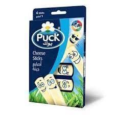 Generic Puck Kids Cheese Sticks are a Type of Cheese Snack Package Containing 6 Individual Cheese Sticks 108g