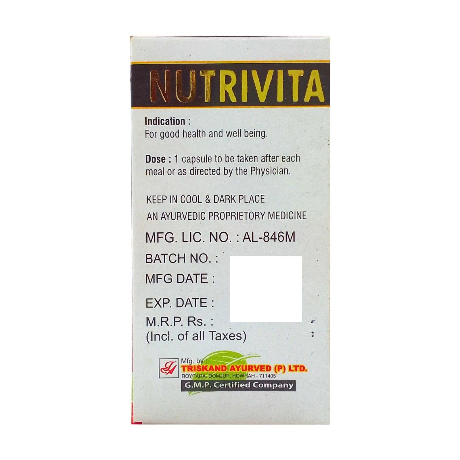 HERBSHD Ayurvedic Nutrivita Capsule | Well Being | Genaral health | 60capsule