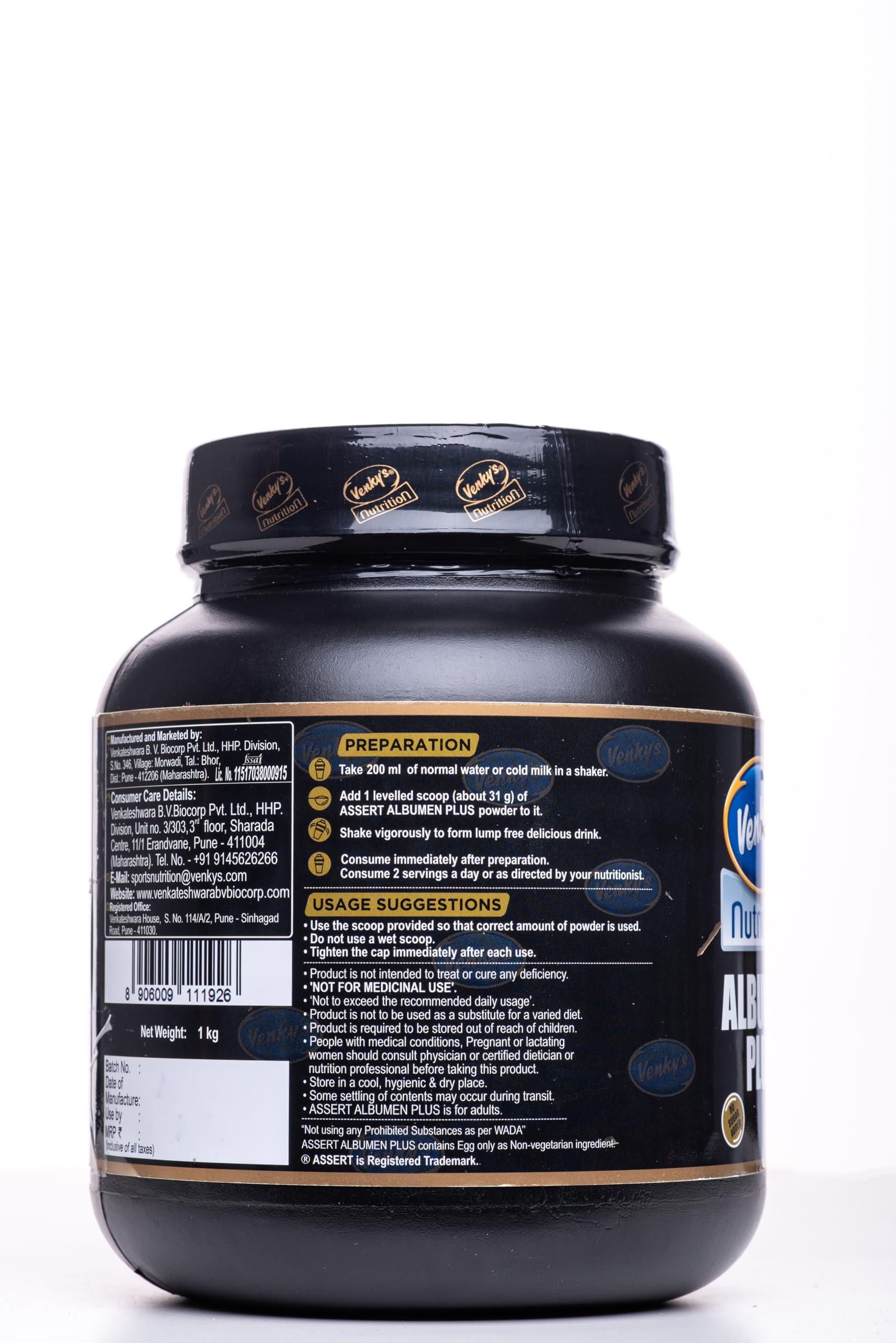 Venky\'s Nutrition Venky\'s Nutrition Assert Albumen plus - 1 KG (Chocolate) with New Pack