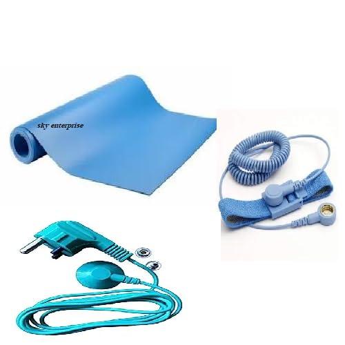 ALTS ELECTRONIC Sky-Zero Volt Therapy kit Grounding Mat Pad Earthing Sheet With 3 pin Plug & Grounding Wrist Band for Grounding Human body volatge (24\'\'x18\'\')