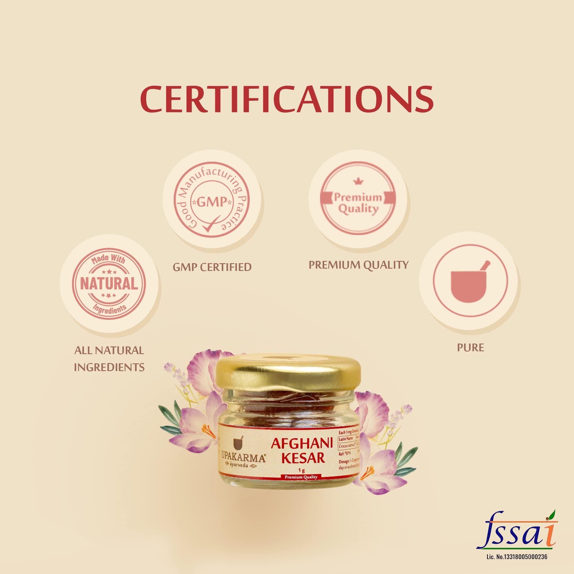 UPAKARMA UPAKARMA Purest and Finest Afghani Kesar/Saffron 1 Gram and 100ml Badam Rogan