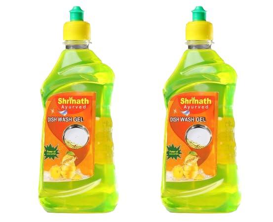 SHRINATH AYURVED Shrinath Dishwash Gel 500 ML (Pack of 2), An Excellant Dishwashing Liquid, Utensil Cleaning Liquid