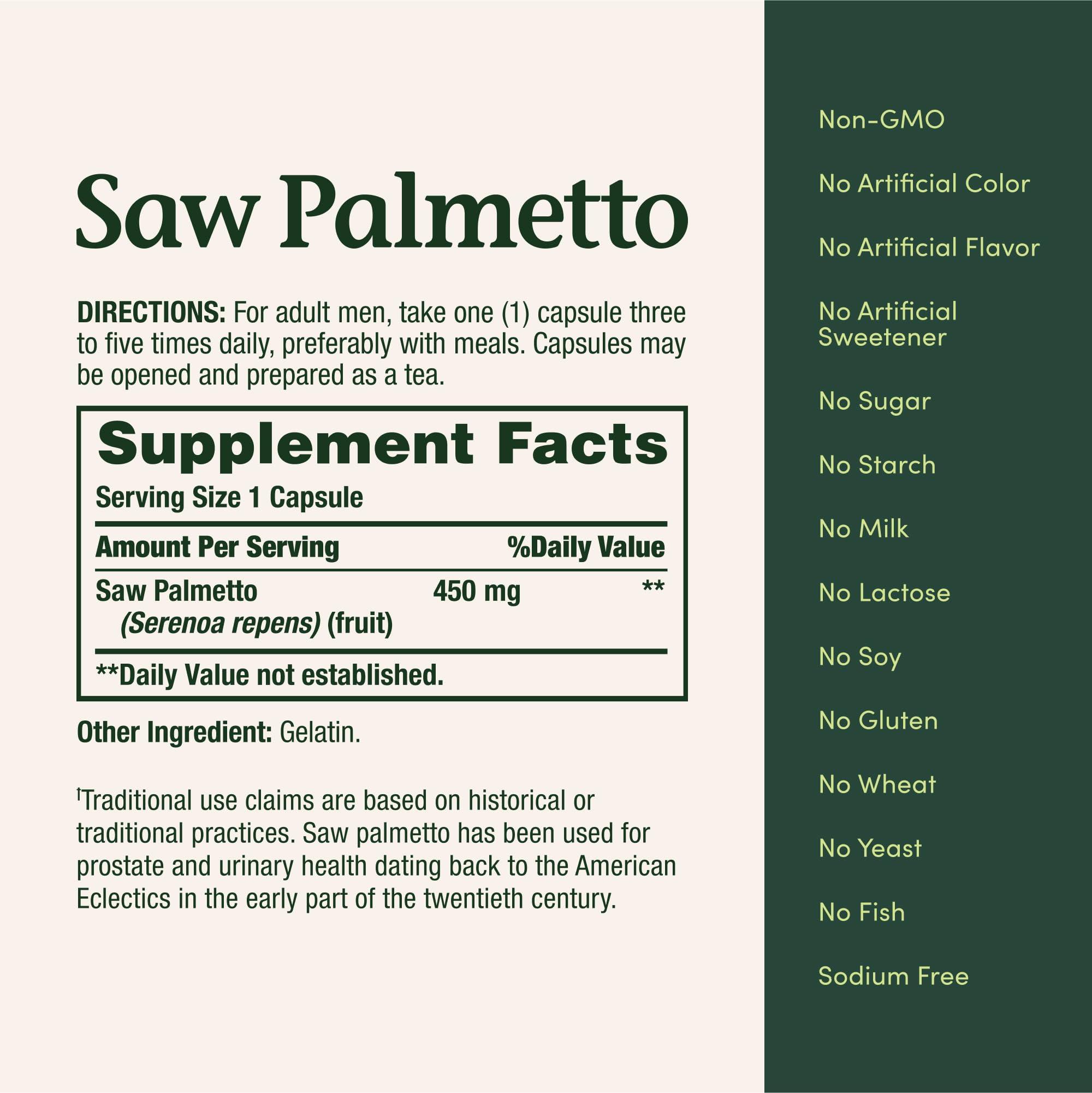 Nature's Bounty Nature's Bounty Saw Palmetto Capsules 450 mg, 250 Count