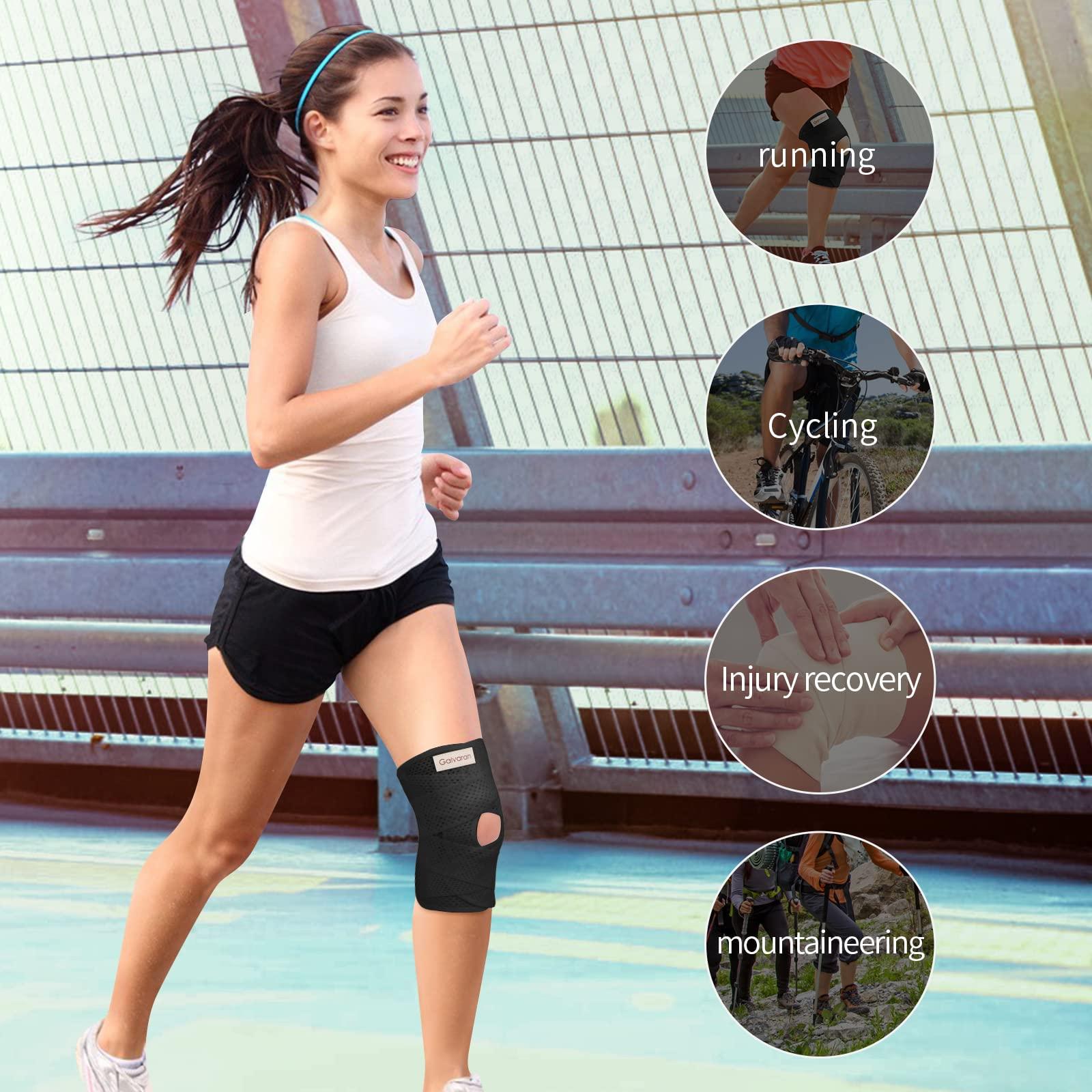 Galvaran Galvaran Knee Brace with Side Stabilizers for Meniscal Tear Knee Pain ACL MCL Arthritis Injuries Recovery, Breathable Adjustable Knee Support for Men and Women