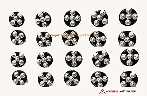 ACi ACi Acupressure Sujok Five Star Magnet Sujok Cluster Magnet Sujok Therapy Treatment Use (2 Packet) Total-20Pcs, Black