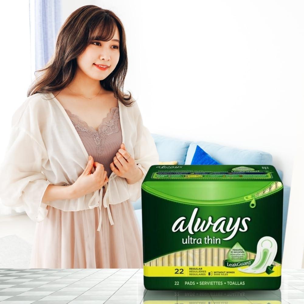 Procter And Gamble Always Pads Ultra Thin without Wings Regular 22 pads