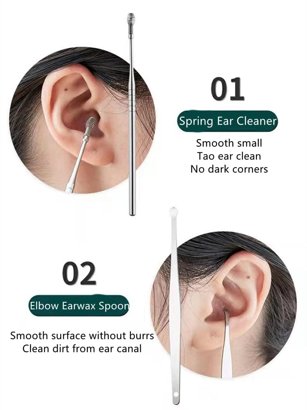 SPRADE SPRADE 6 Pcs Baby Ear Cleaner Tool,Ear Wax Remover Tool kit,Stainless Steel Ear Buds Cleaner,Ear Cleaning Tool,Ear Wax Cleaner,Ear Pick,Earwax Removal With a Cleaning Brush and Storage Box