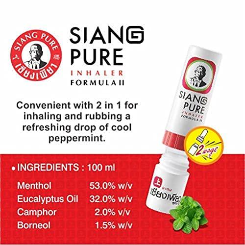 Siang Pure Oil Siang Pure Oil Siang Pure Nasal Inhaler for Relief of Vertigo Natural Herbal Net Vol 2 cc X 3 Bottles