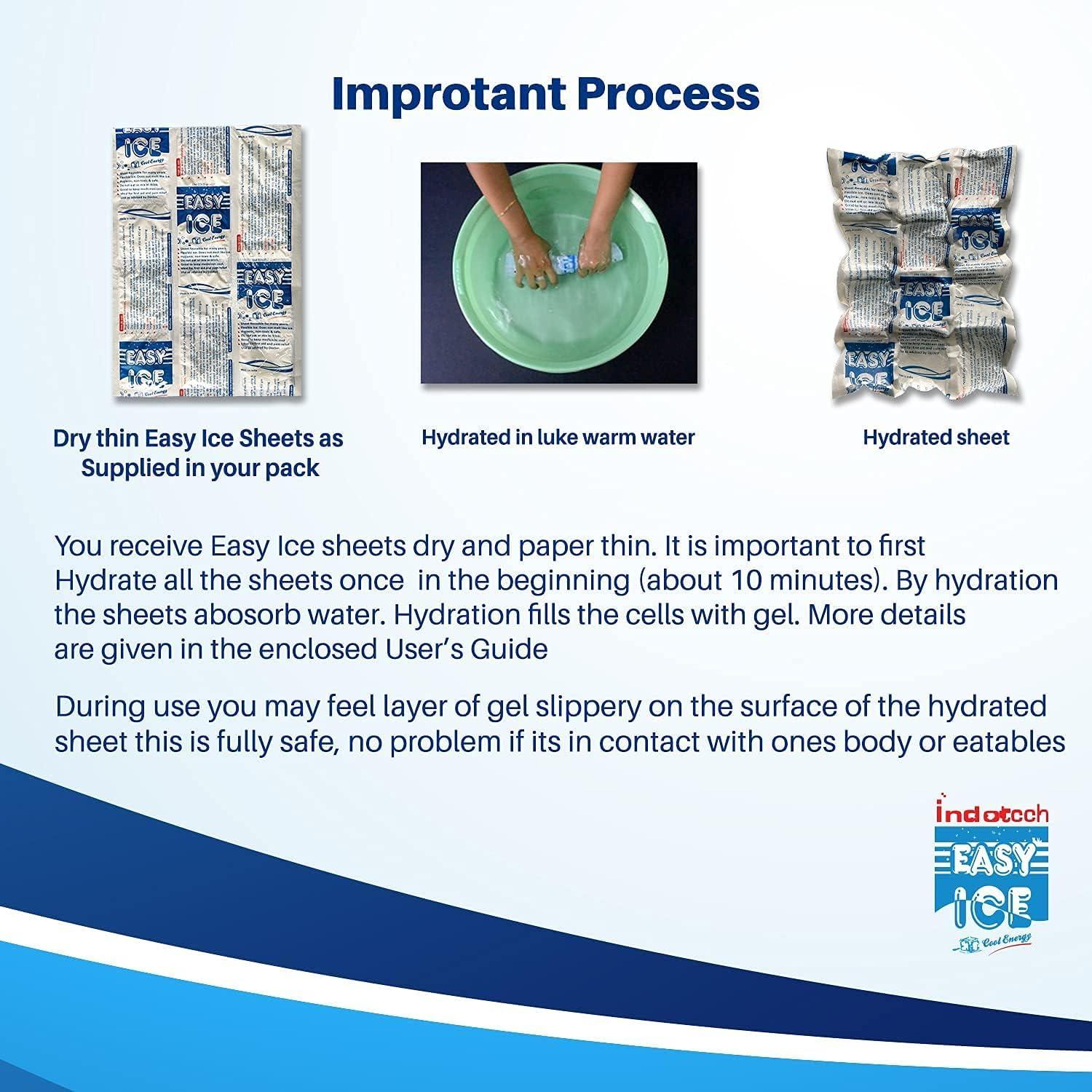 EASY ICE Cool Energy Easy ICE 5 Sheet Pack for Ice Boxes, Coolers & Cold Storage  Long-Lasting, Reusable & Safe Cooling Sheet for Ice Box, Cold Therpy, Toothech, Fever, Neck, Elbow Pain