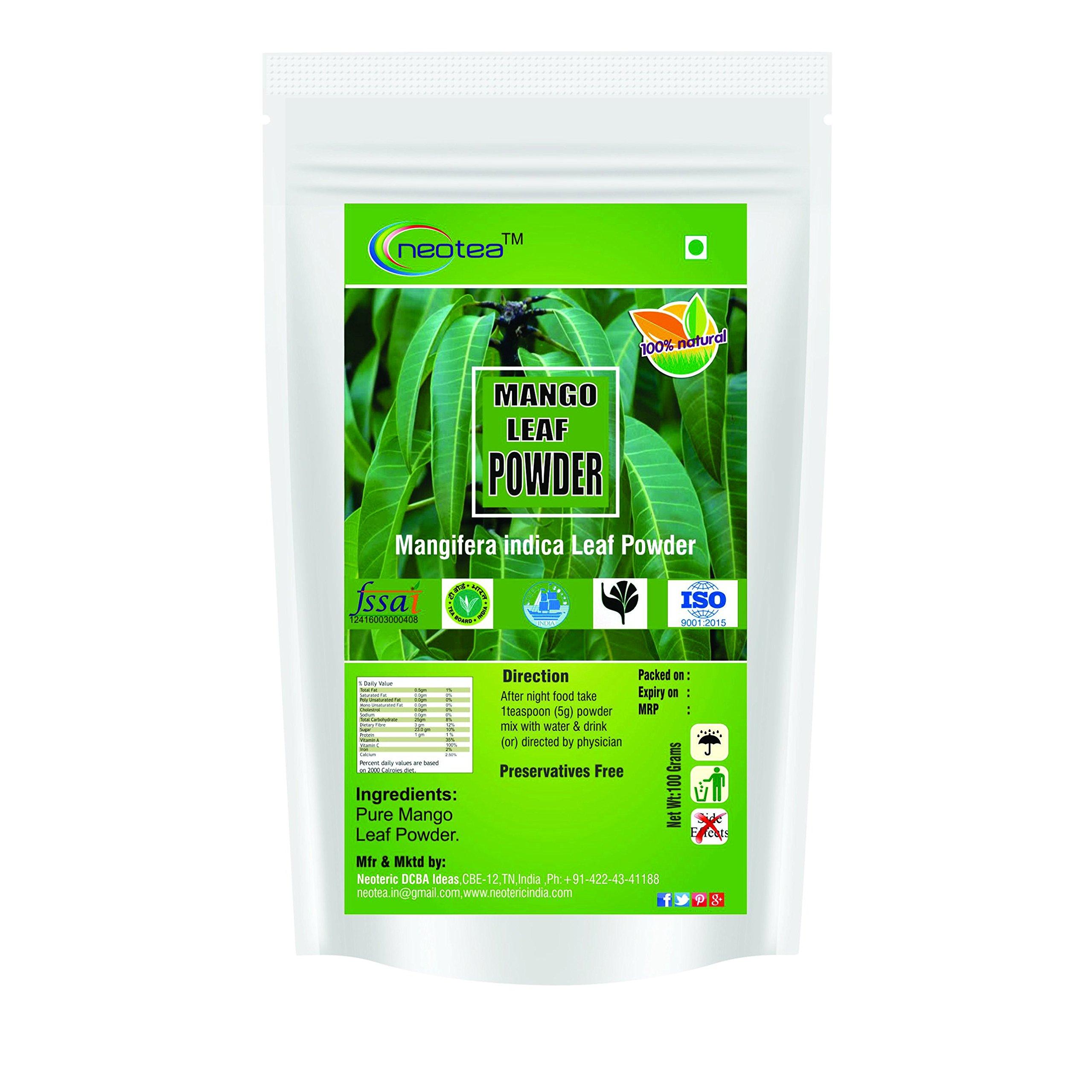 neotea Neotea Pure Mango Leaf Powder | Maa Ilai | Mango Leaves | Mango Leaf | Aam | Mamidi | Mavu | Mangga | Mangifera Indica | Ayurvedic Herbal Supplement | 100% Pure and Natural | Direct Surce From Farmers | Non-Gmo | Chemical Free | 300GM pack of 1